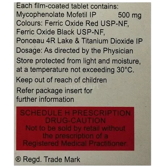 mmf 500mg tablet 10's